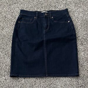 LOFT Dark Navy Denim Pencil Skirt